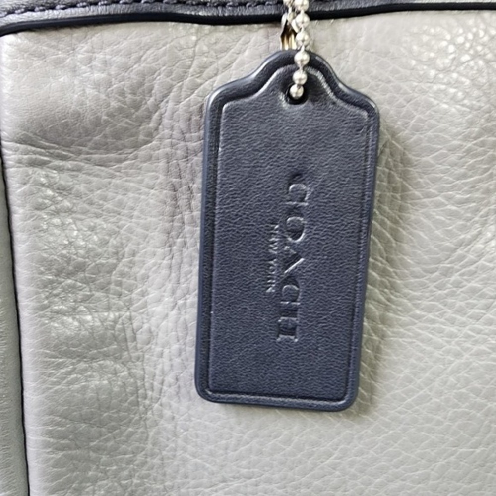 Coach Metropolitan Slim Briefcase Grey Black Leather Laptop Bag Messenger - Picture 14 of 14